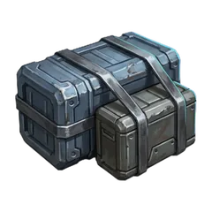 A sealed supply crate: packs show their contents before you buy.