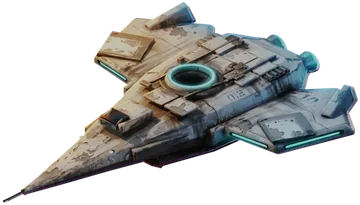 A fast, arrow-shaped hull with swept fins.